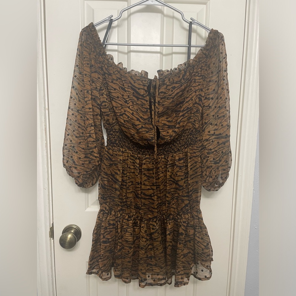 House of Harlow 1960 x Revolve Sapphire Off the Shoulder Mini Dress - Picture 4 of 11